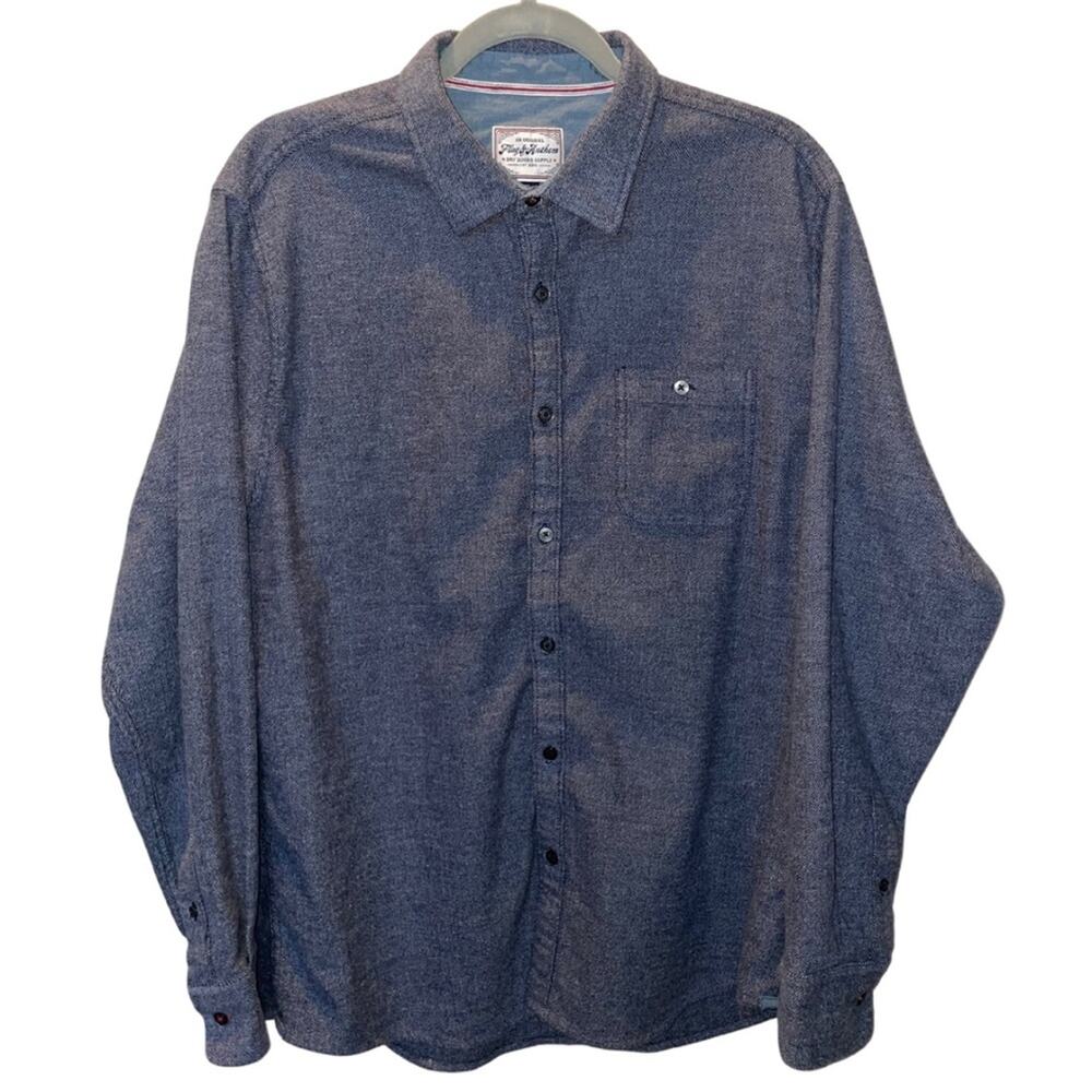 Flag & Anthem Dry Goods Supply Men’s Flannel Shirt Button Up sz XL Navy Blue